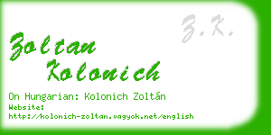 zoltan kolonich business card